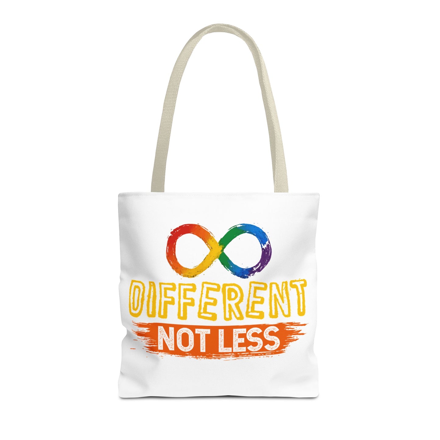 Autism Pride Tote Bag — "Different Not Less" Rainbow Infinity Reusable Shopper