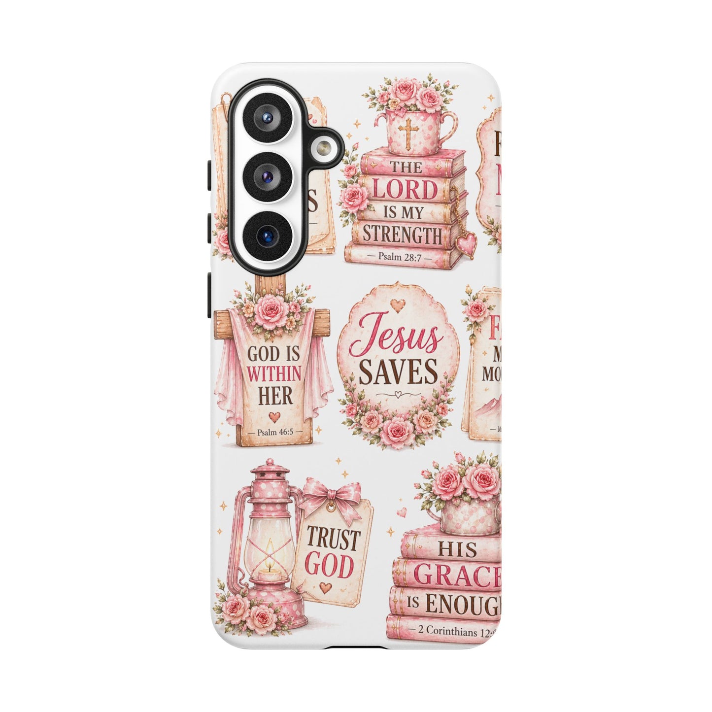 Faith Phone Case — 'Jesus Saves' Floral Christian Scripture iPhone Case