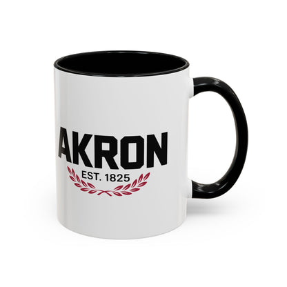 Akron Est. 1825 Accent Coffee Mug — Vintage City Pride Ceramic Mug