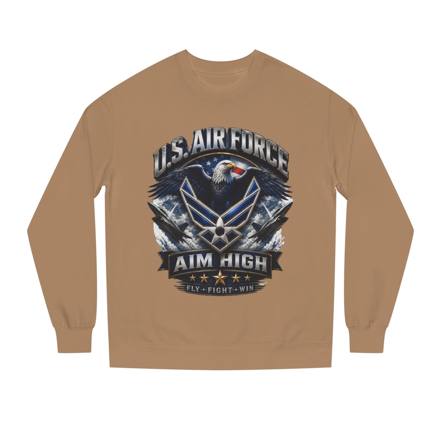 Air Force Crewneck Sweatshirt — "U.S. Air Force Aim High" Military Logo Pullover