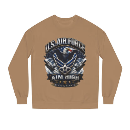 Air Force Crewneck Sweatshirt — "U.S. Air Force Aim High" Military Logo Pullover
