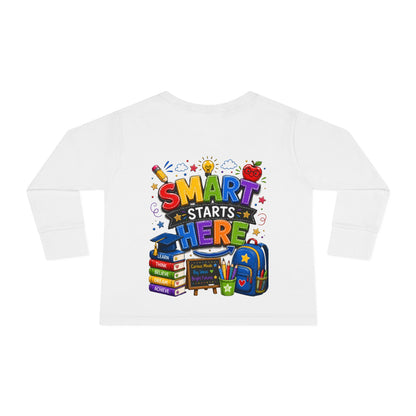 Smart Starts Here Toddler Long Sleeve Tee — Back-to-School Kids Shirt
