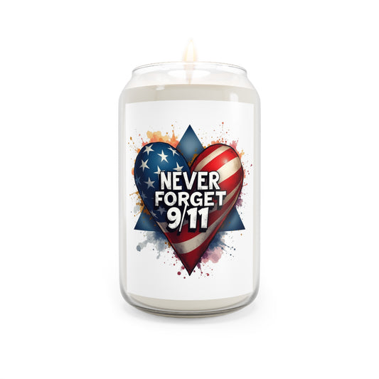 Never Forget 9/11 Memorial Soy Candle — 13.75 oz Scented Tribute