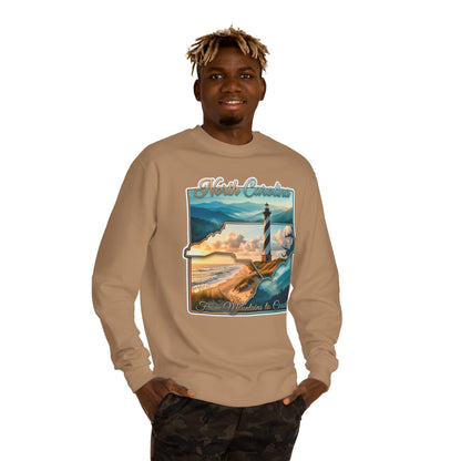 North Carolina Lighthouse Sweatshirt — From Mountains to Coast Scenic Crewneck