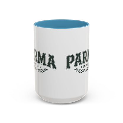 Parma Established 1816 Accent Coffee Mug — Vintage Collegiate Ceramic Coffee Cup