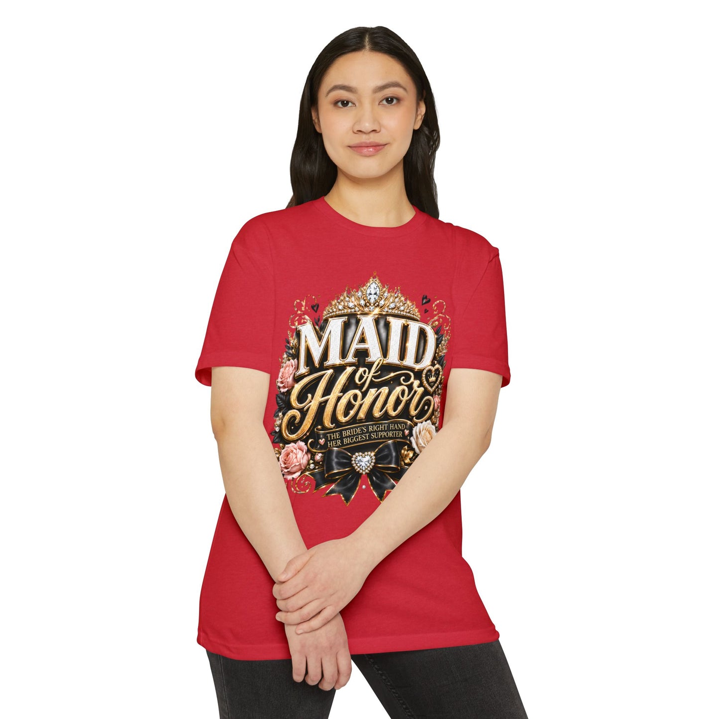 Maid of Honor T-Shirt — Floral Bridal Party Tee