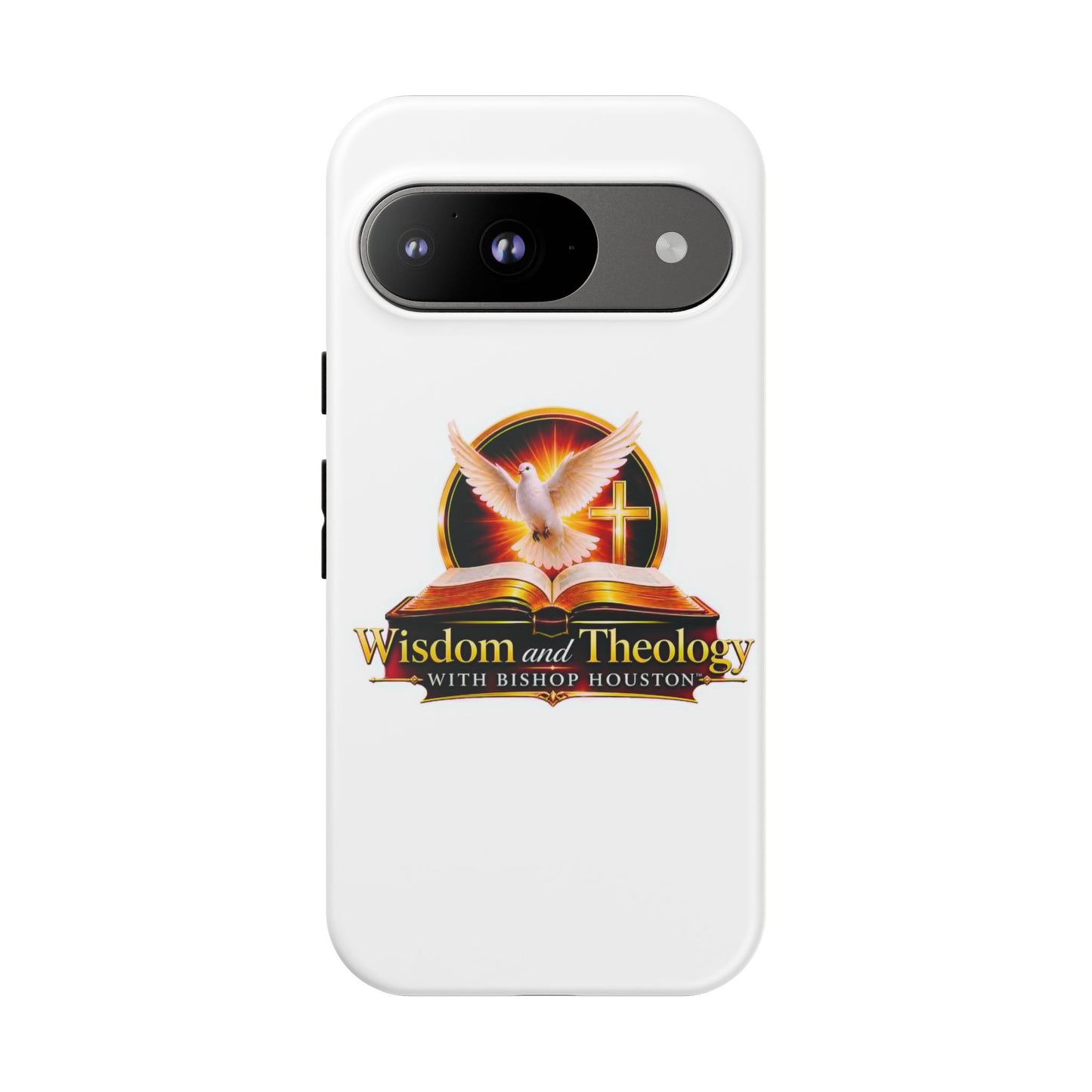 Wisdom and Theology Phone Case — Christian Dove & Cross Protective Tough Case