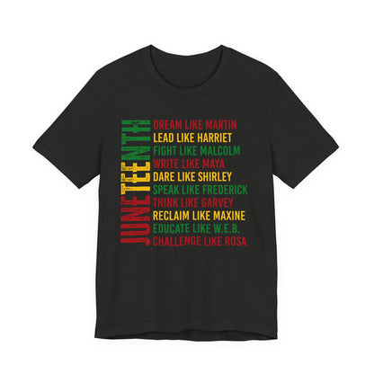 Juneteenth Tribute T-Shirt — “Dream Like Martin, Lead Like Harriet” Inspirational Black History Tee