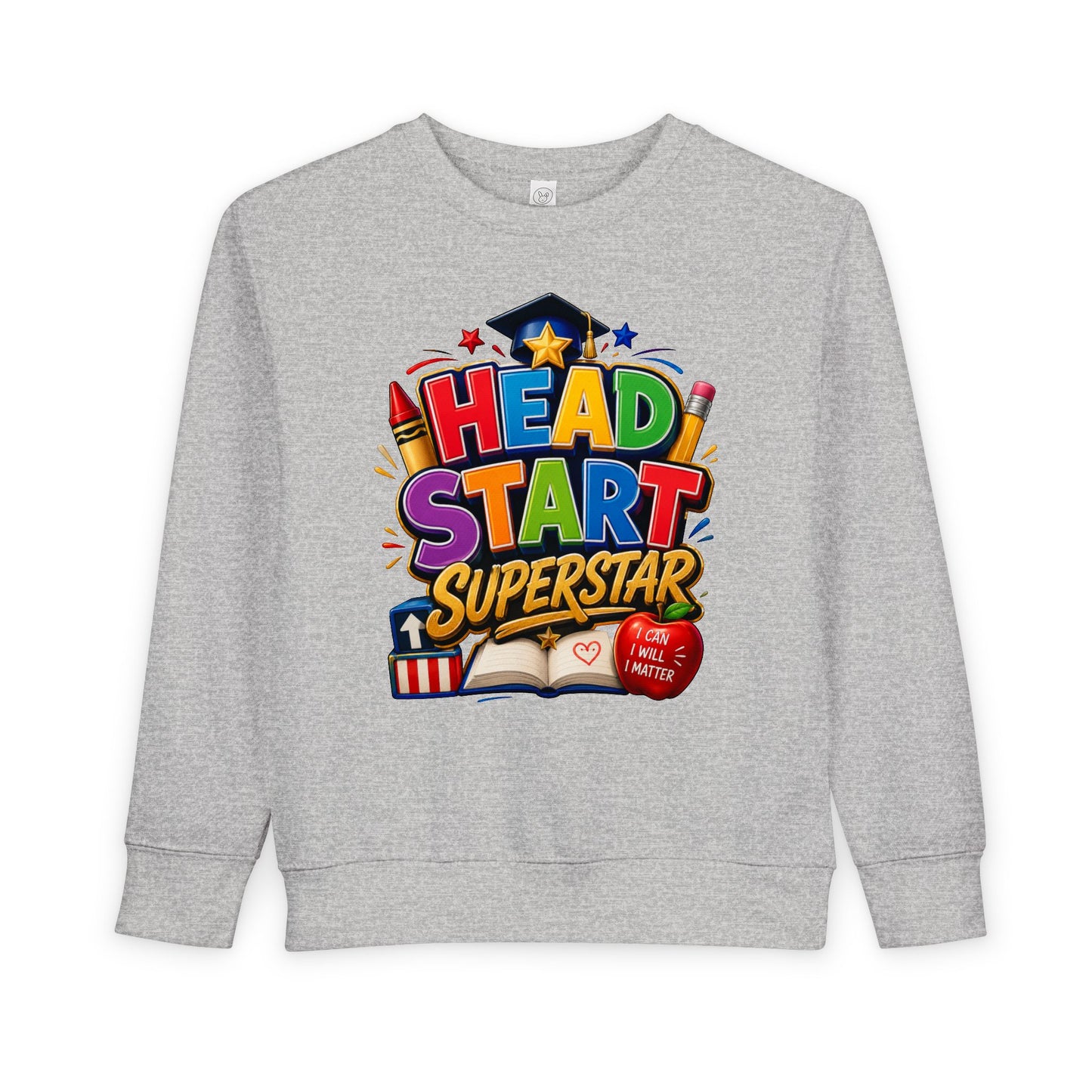 Head Start Superstar Toddler Sweatshirt — Colorful Preschool Graduation Gift