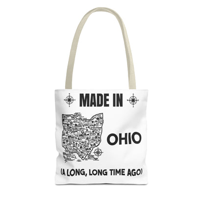 Made in Ohio Tote Bag — Vintage Map Design "A Long, Long Time Ago"