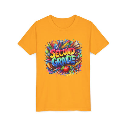 Second Grade Youth Tee — Colorful Back-to-School Kids T-Shirt