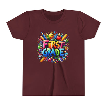 First Grade Kids Tee — Colorful Back-to-School Shirt for Boys & Girls