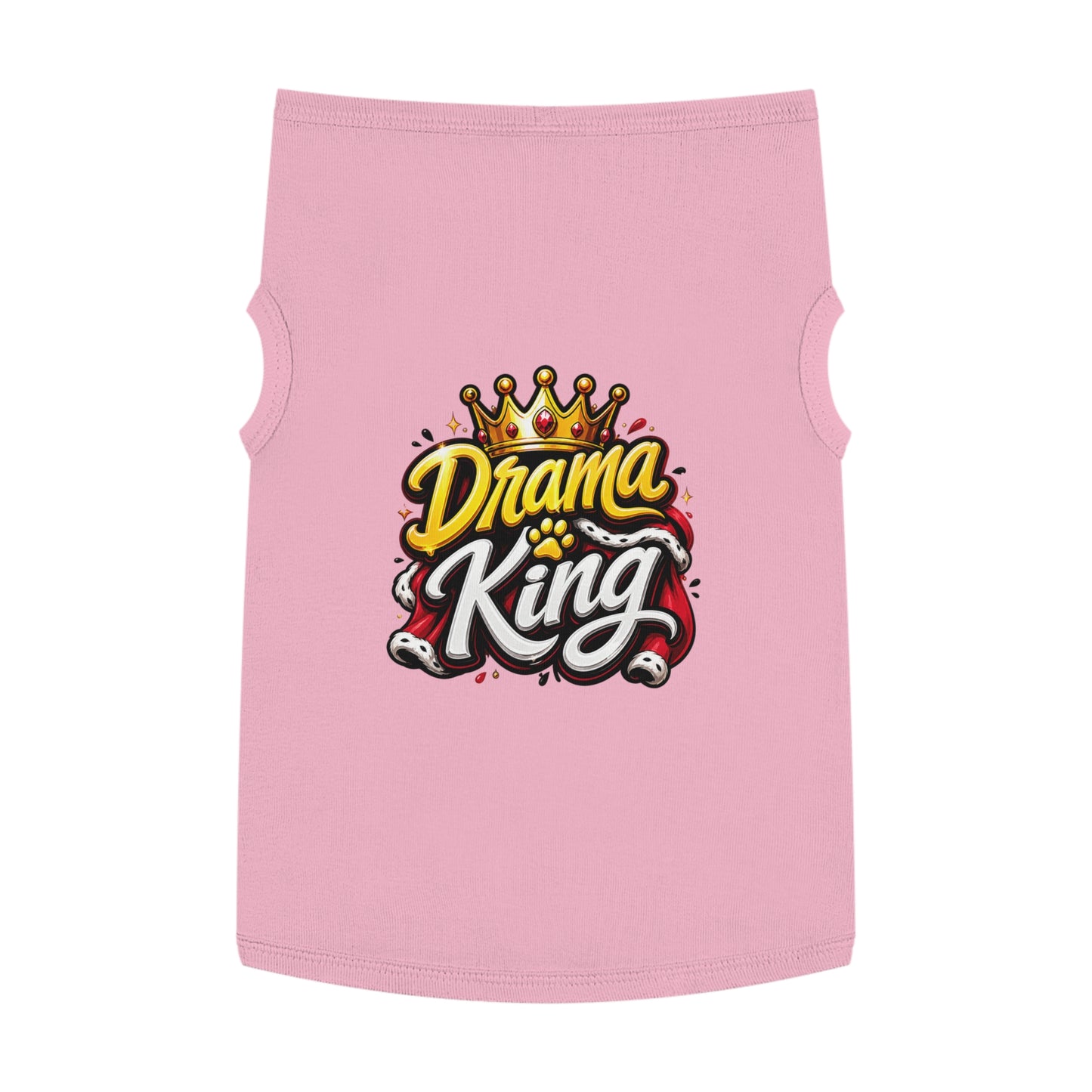 Drama King Pet Tank Top – Crown Graphic Dog Shirt