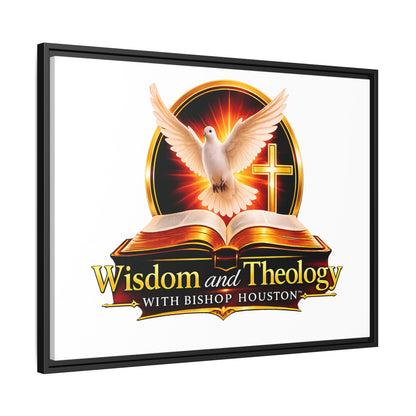 Framed Canvas Print — "Wisdom and Theology" Dove & Bible Wall Art