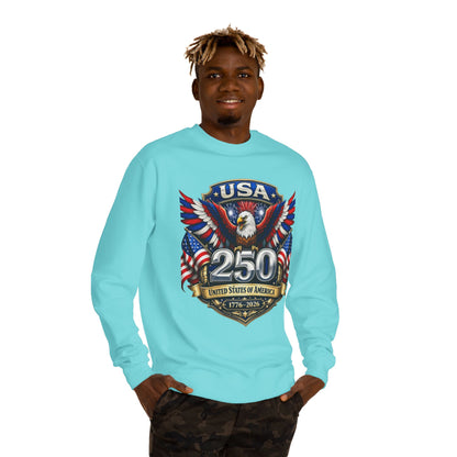 USA 250th Anniversary Sweatshirt — Patriotic Eagle 1776–2026 Crewneck