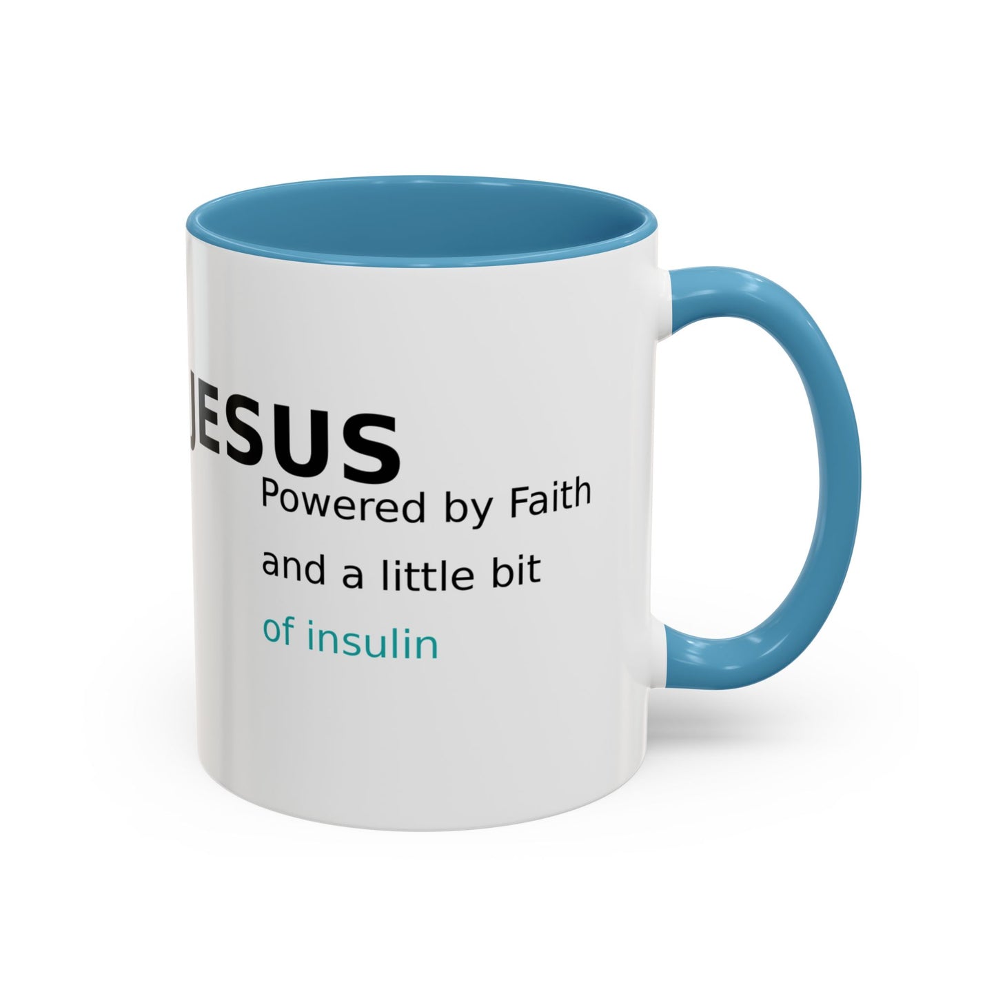 Christian Diabetes Coffee Mug – "Powered by Faith and a Little Bit of Insulin" Accent Mug (11/15oz)