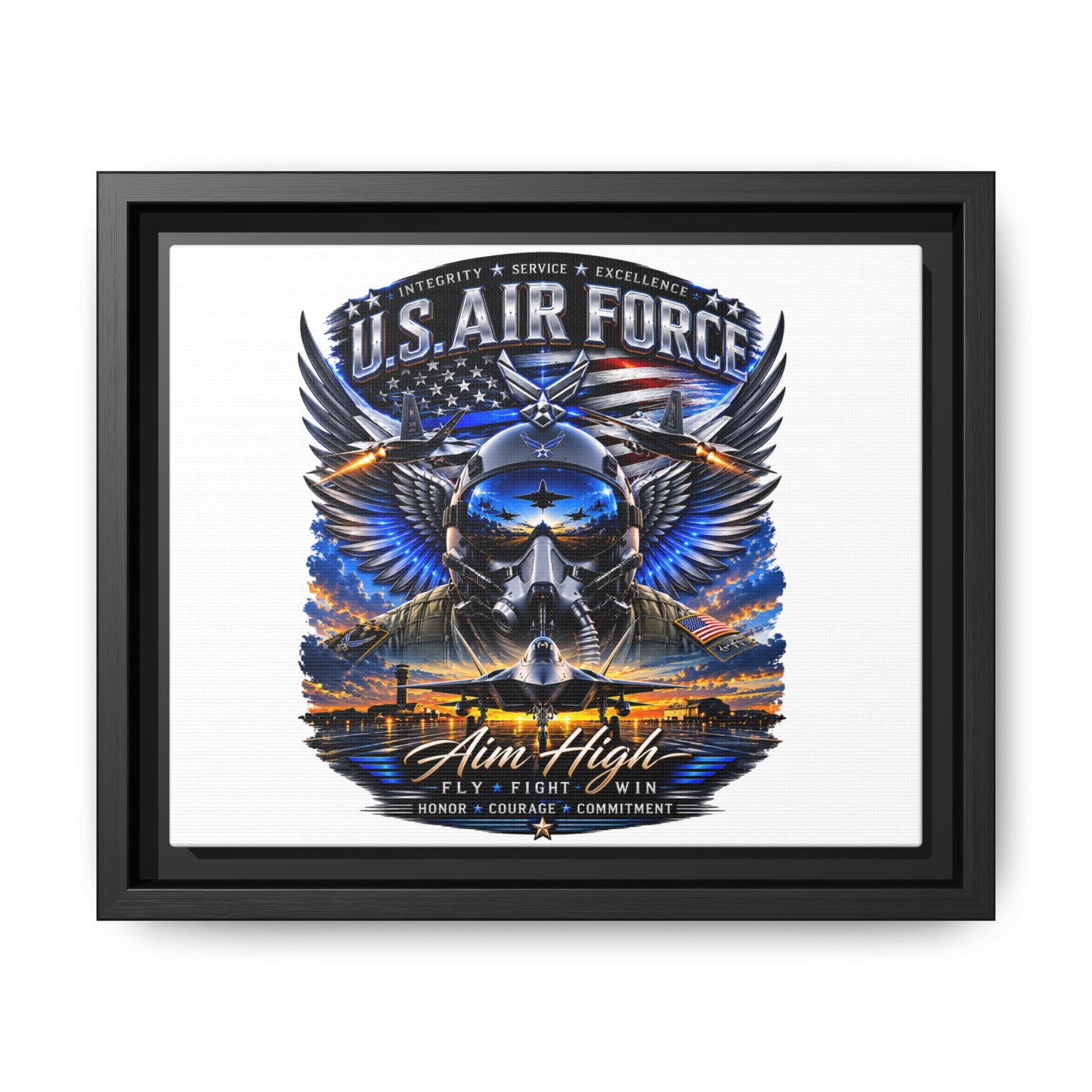U.S. Air Force 'Aim High' Framed Canvas Print