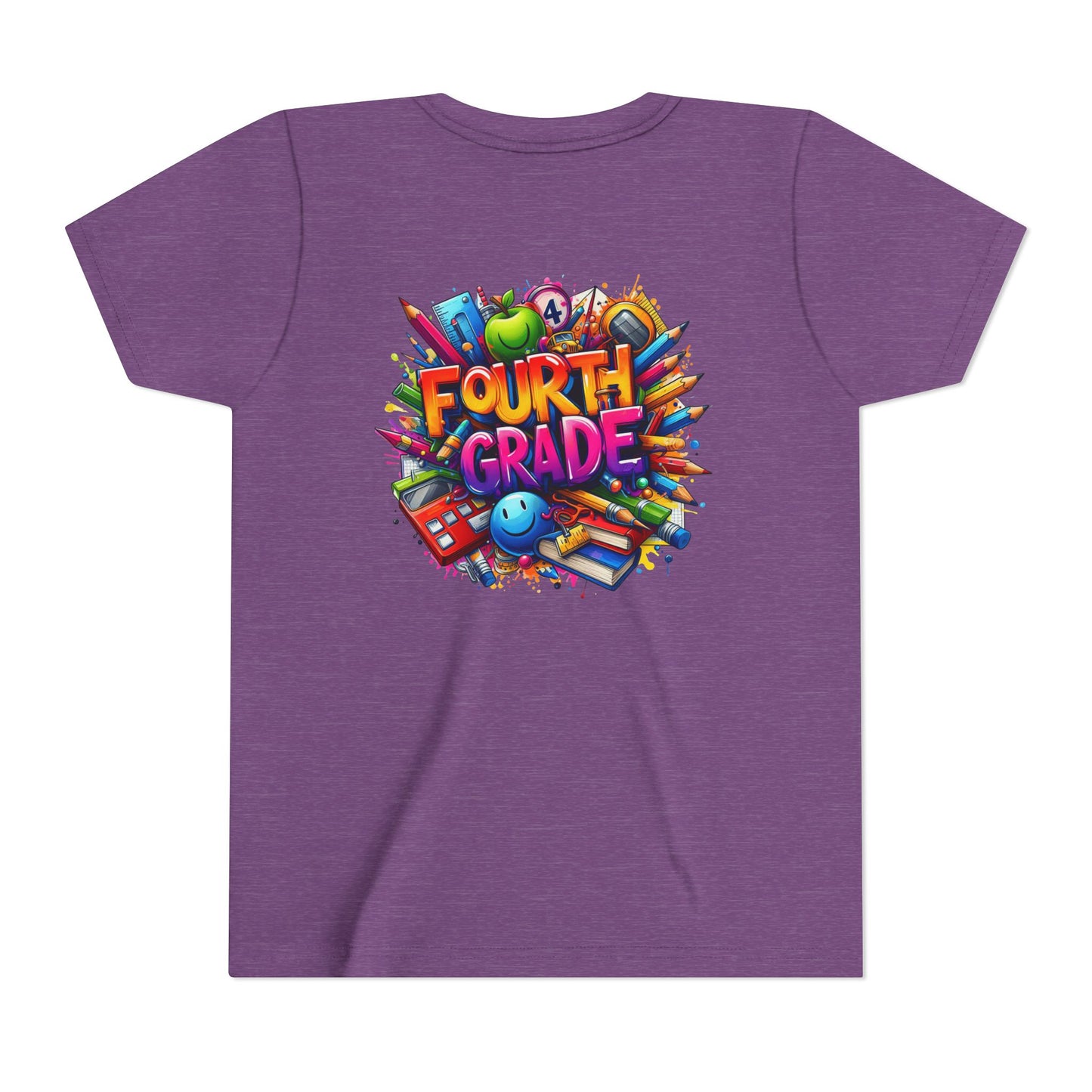 Fourth Grade Youth T‑Shirt – Colorful School Supplies Back to School Tee