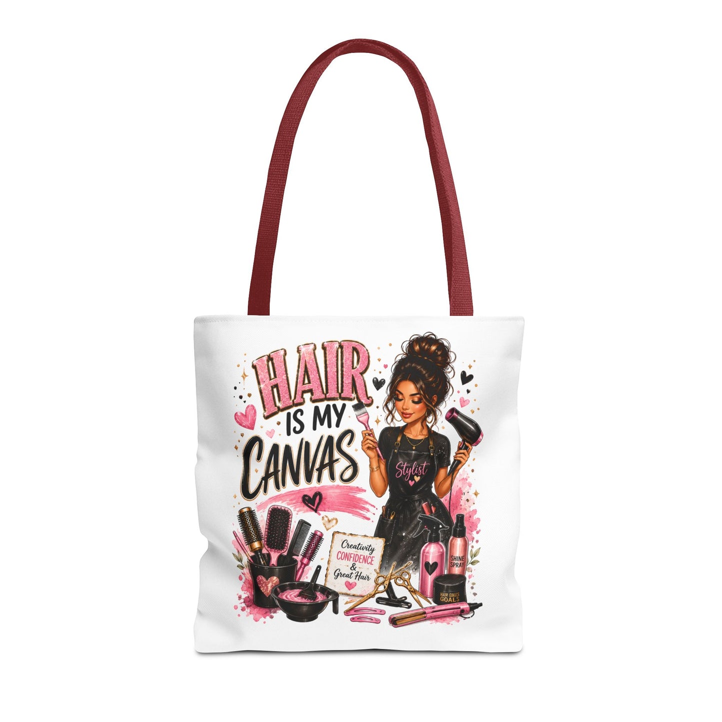 Hair Is My Canvas Tote Bag — Stylist Makeup Artist Cosmetic Accessories Tote