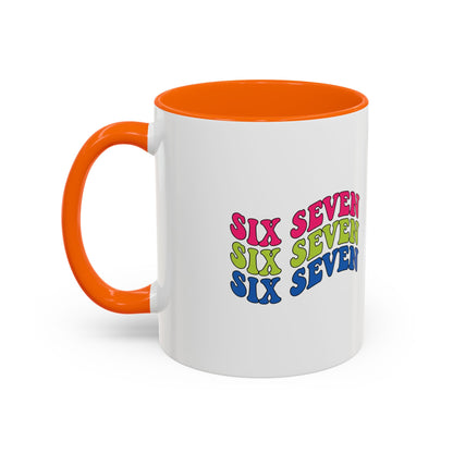 Six Seven Retro Accent Coffee Mug — Colorful 11/15oz Ceramic Tea Cup