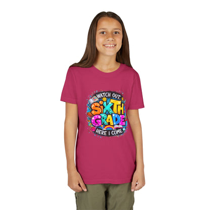 Youth Tee — "Watch Out Sixth Grade Here I Come" Back-to-School Graphic Shirt