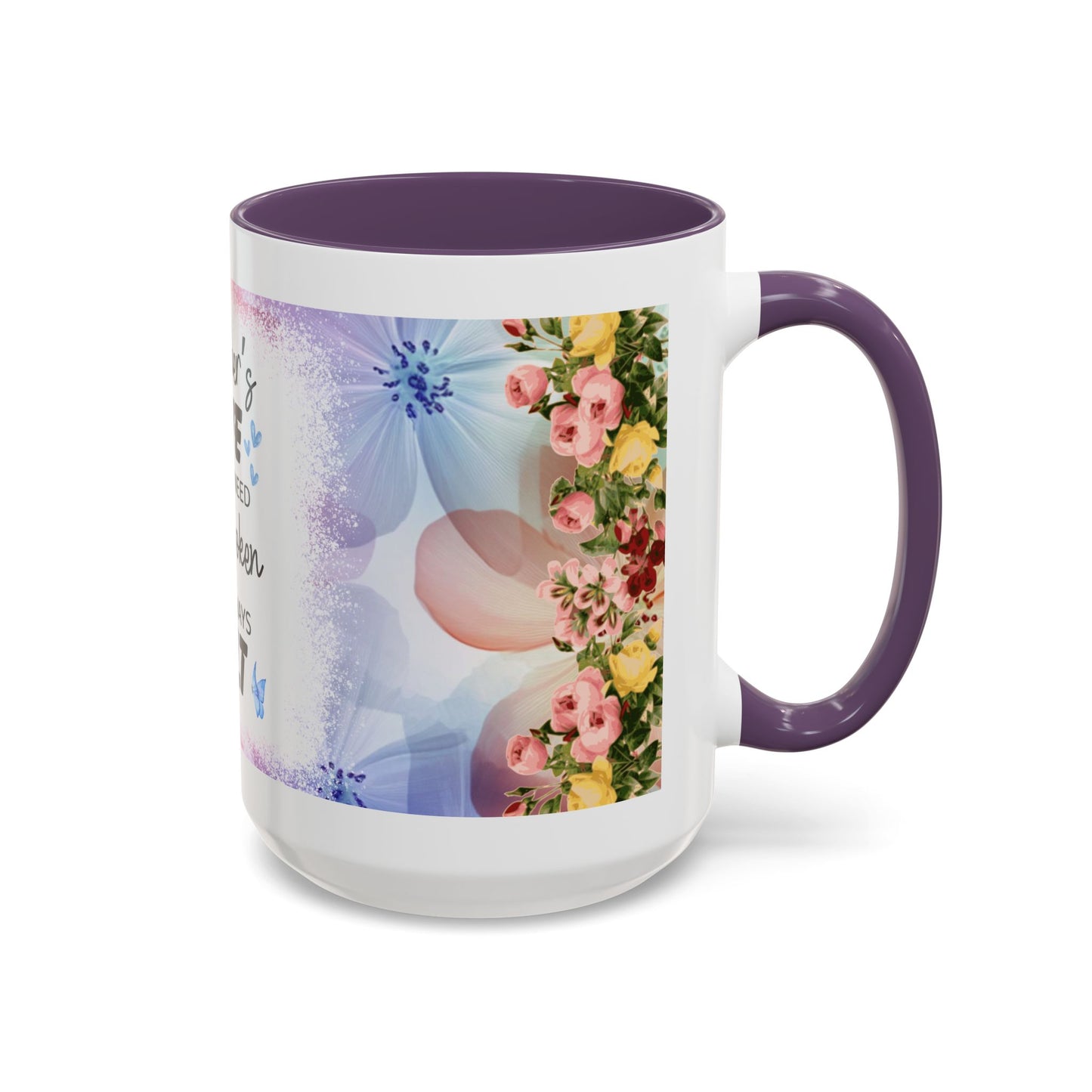 Mother’s Love Accent Coffee Mug – Floral Inspirational Gift (11/15 oz)