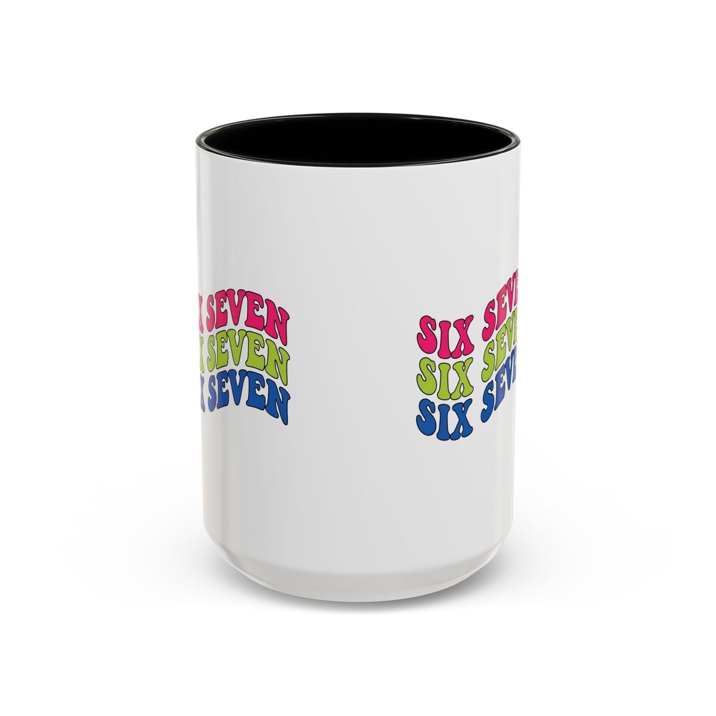 Six Seven Retro Accent Coffee Mug — Colorful 11/15oz Ceramic Tea Cup
