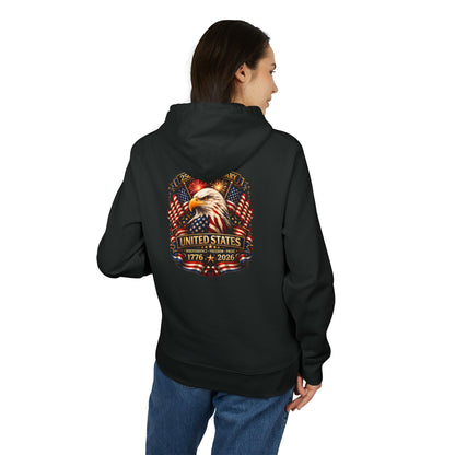 Patriotic Eagle Hoodie — United States 1776–2026 Flag Design
