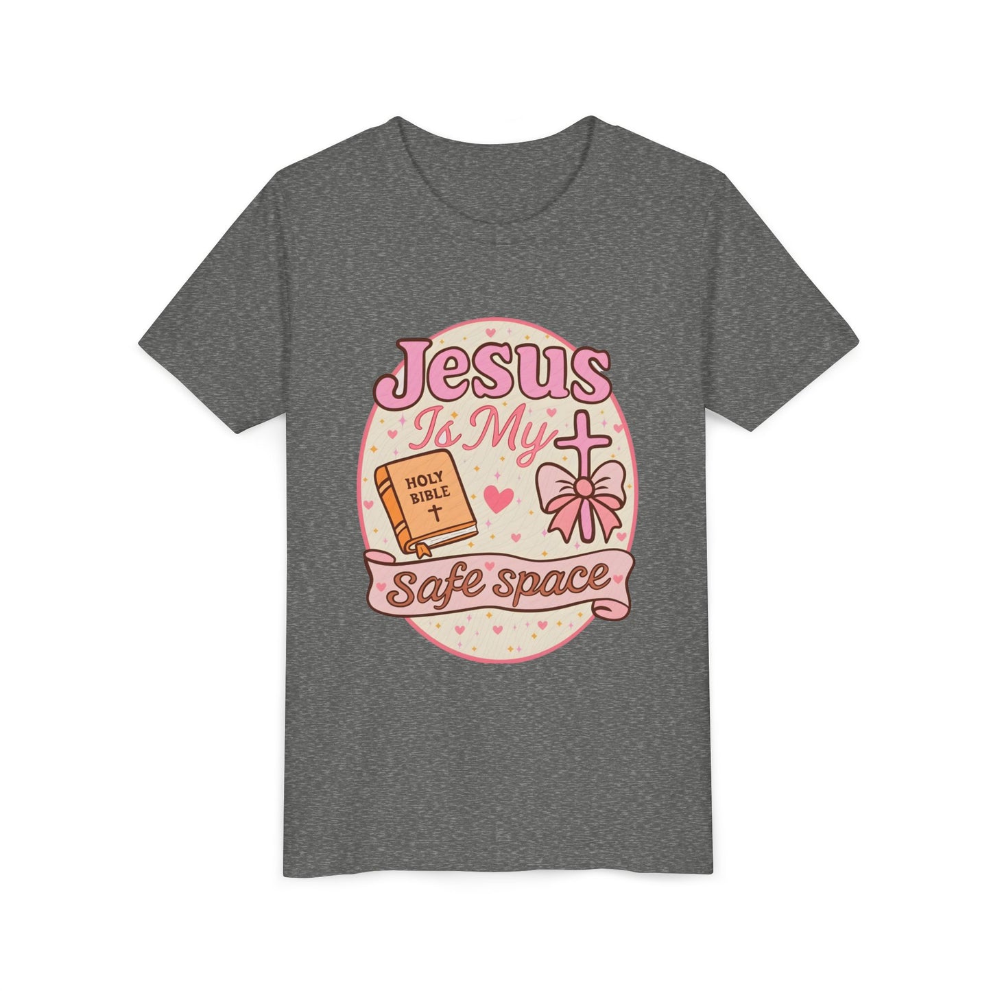 Youth Tee — "Jesus Is My Safe Space" Christian Kids T-Shirt