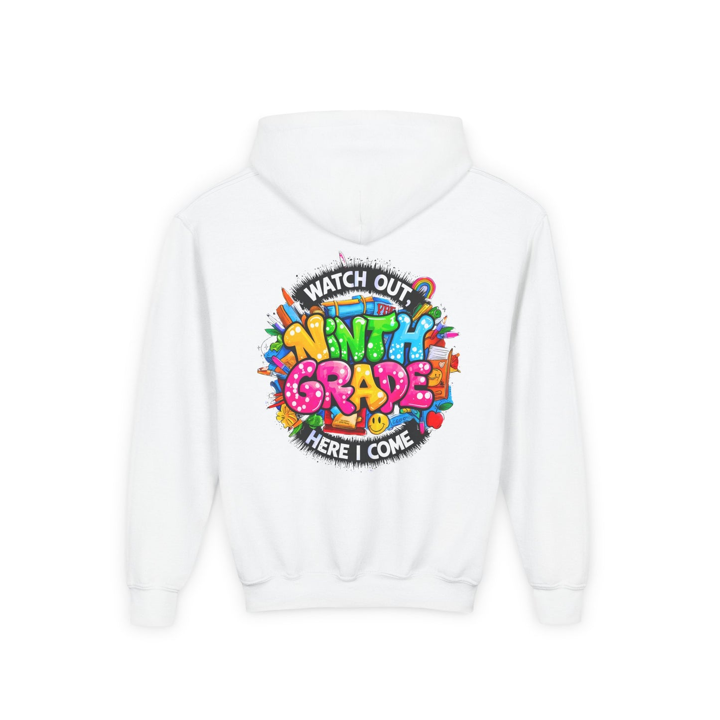 Kids' 4th Grade Hoodie – "Watch Out 4th Grade Here I Come" Colorful Back-to-School Sweatshirt