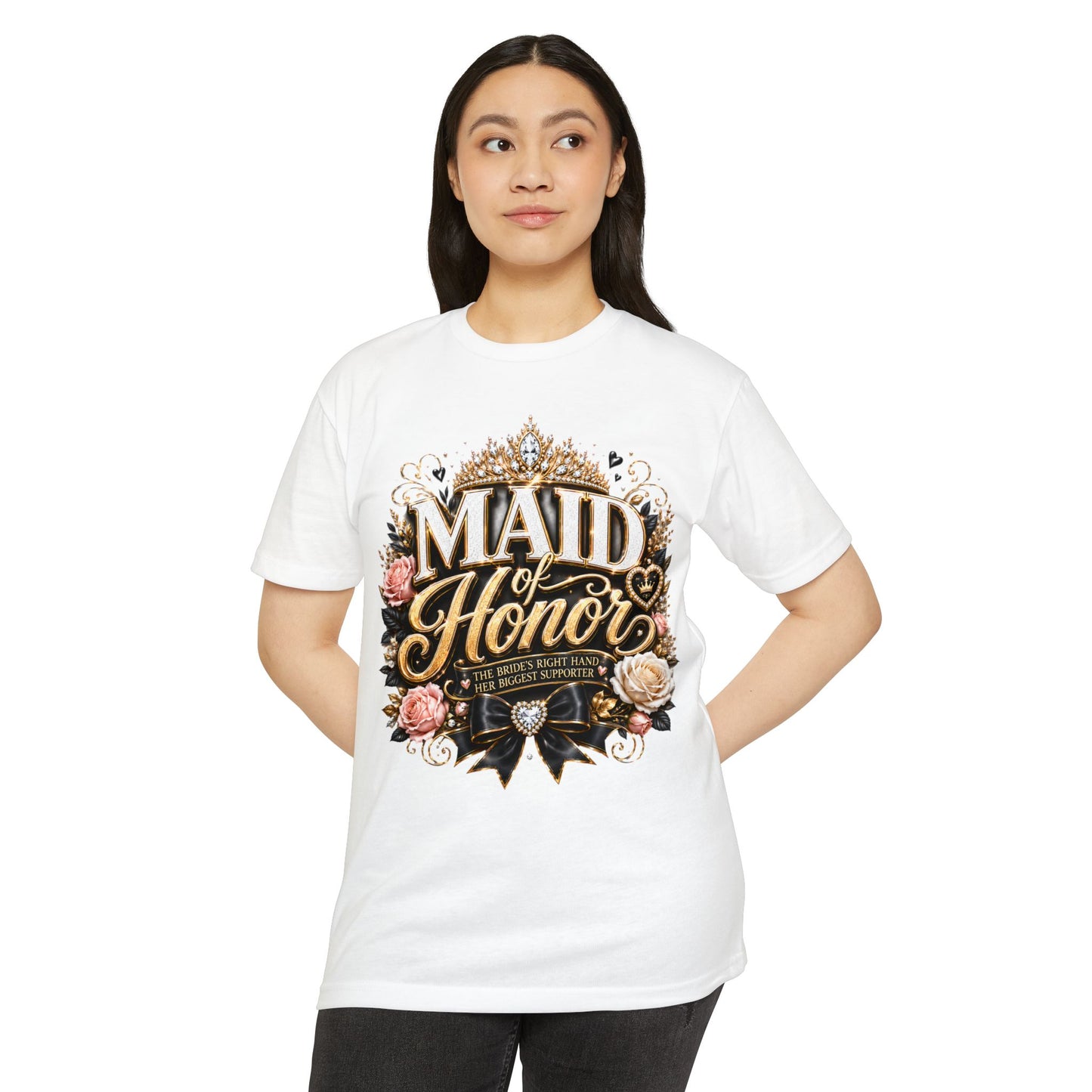 Maid of Honor T-Shirt — Floral Bridal Party Tee