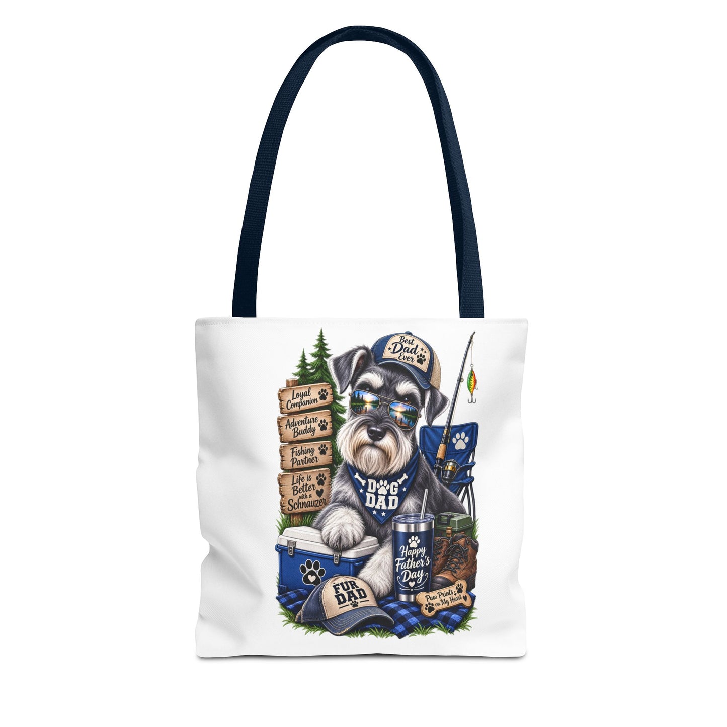 Dog Dad Fishing Tote Bag – Schnauzer Pet Lover Gift