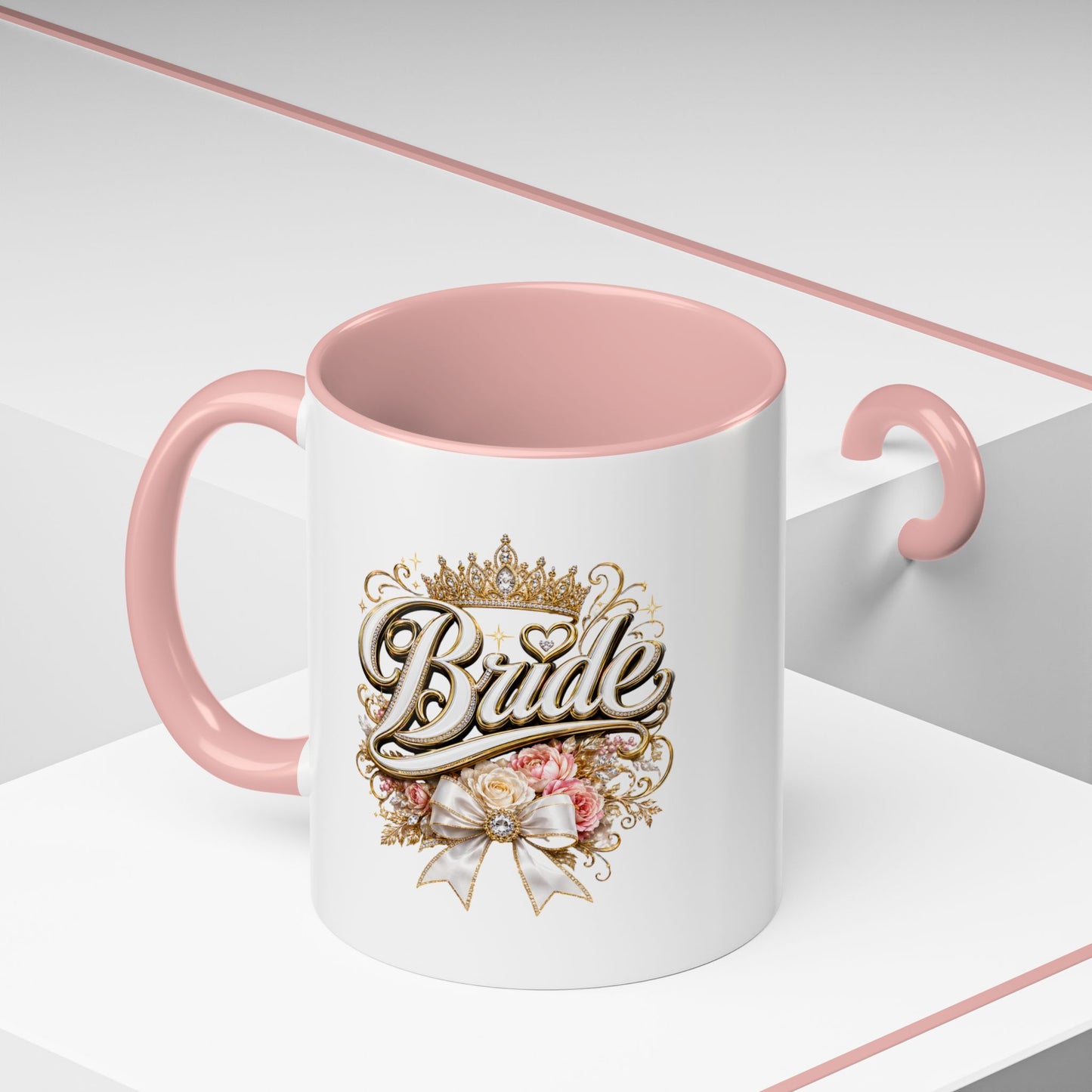 Bride Accent Coffee Mug — Floral Crown Bridal Gift (11/15oz)