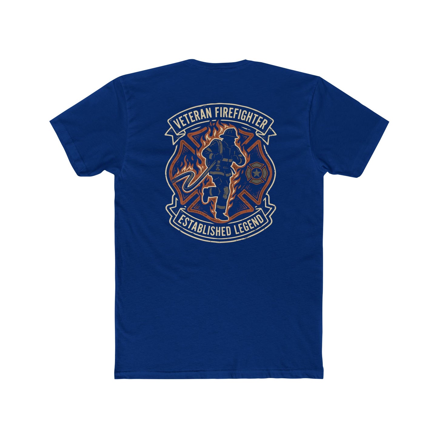 Veteran Firefighter Tee — "Established Legend" Graphic Crew Shirt