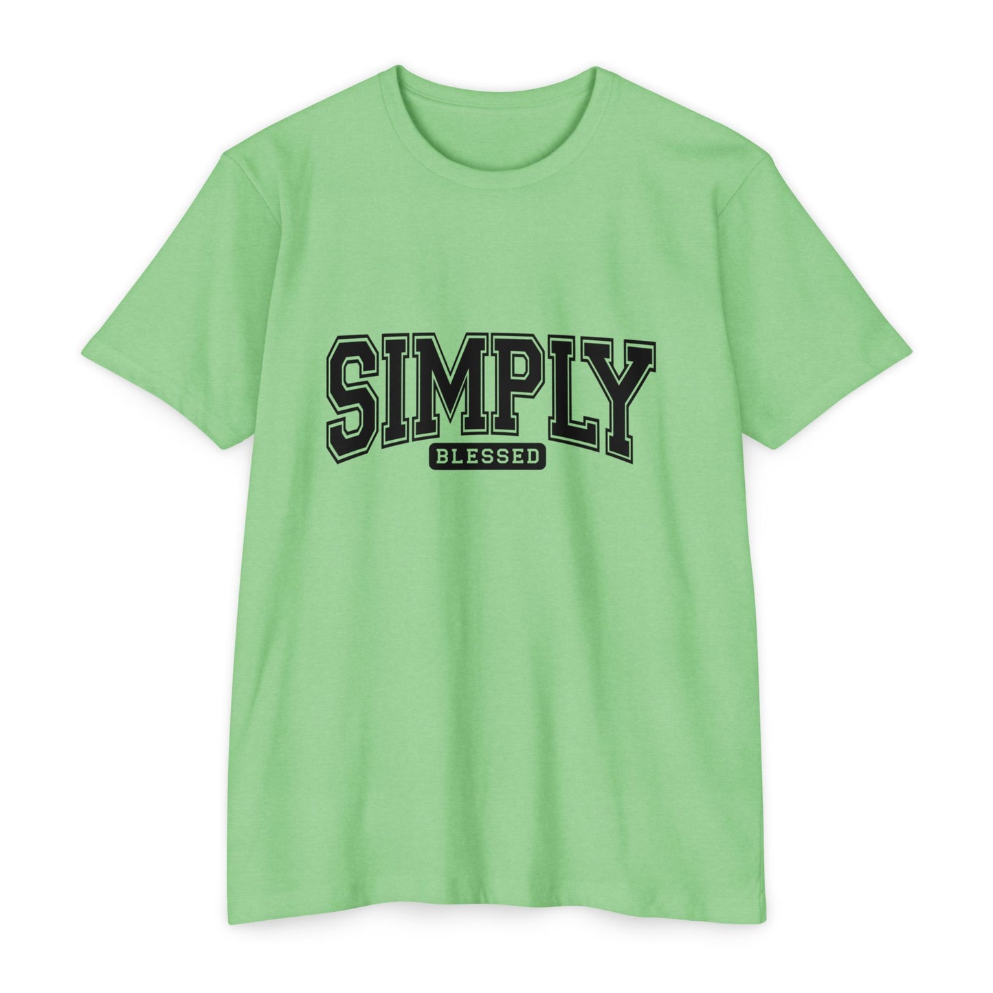Simply Blessed T-Shirt — Vintage Collegiate Script Faith Tee