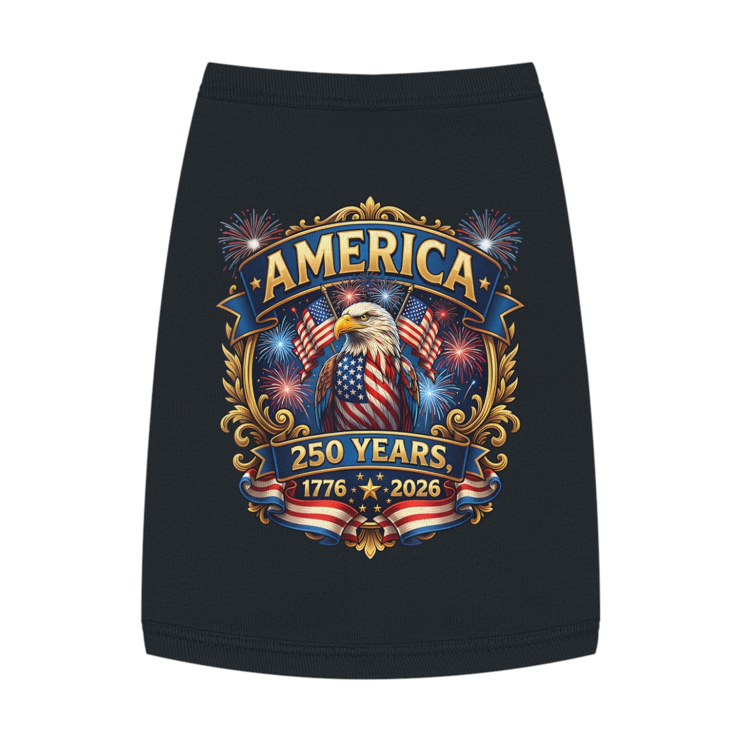 America 250 Pet Tank Top - 1776-2026 Patriotic Eagle & Fireworks