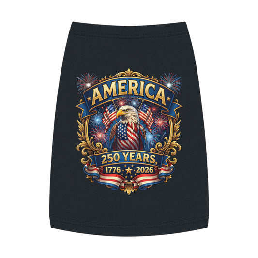 America 250 Pet Tank Top - 1776-2026 Patriotic Eagle & Fireworks