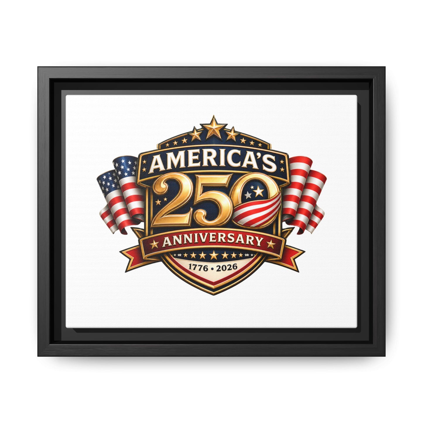 America's 250th Anniversary Framed Matte Canvas - 1776–2026 Patriotic Wall Art