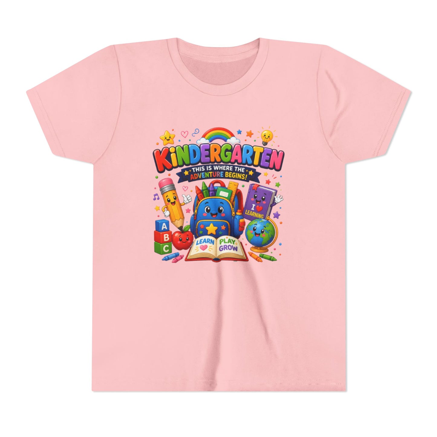 Kindergarten Kids T‑Shirt — 'Kindergarten: This Is Where the Fun Begins' Colorful Back-to-School Tee