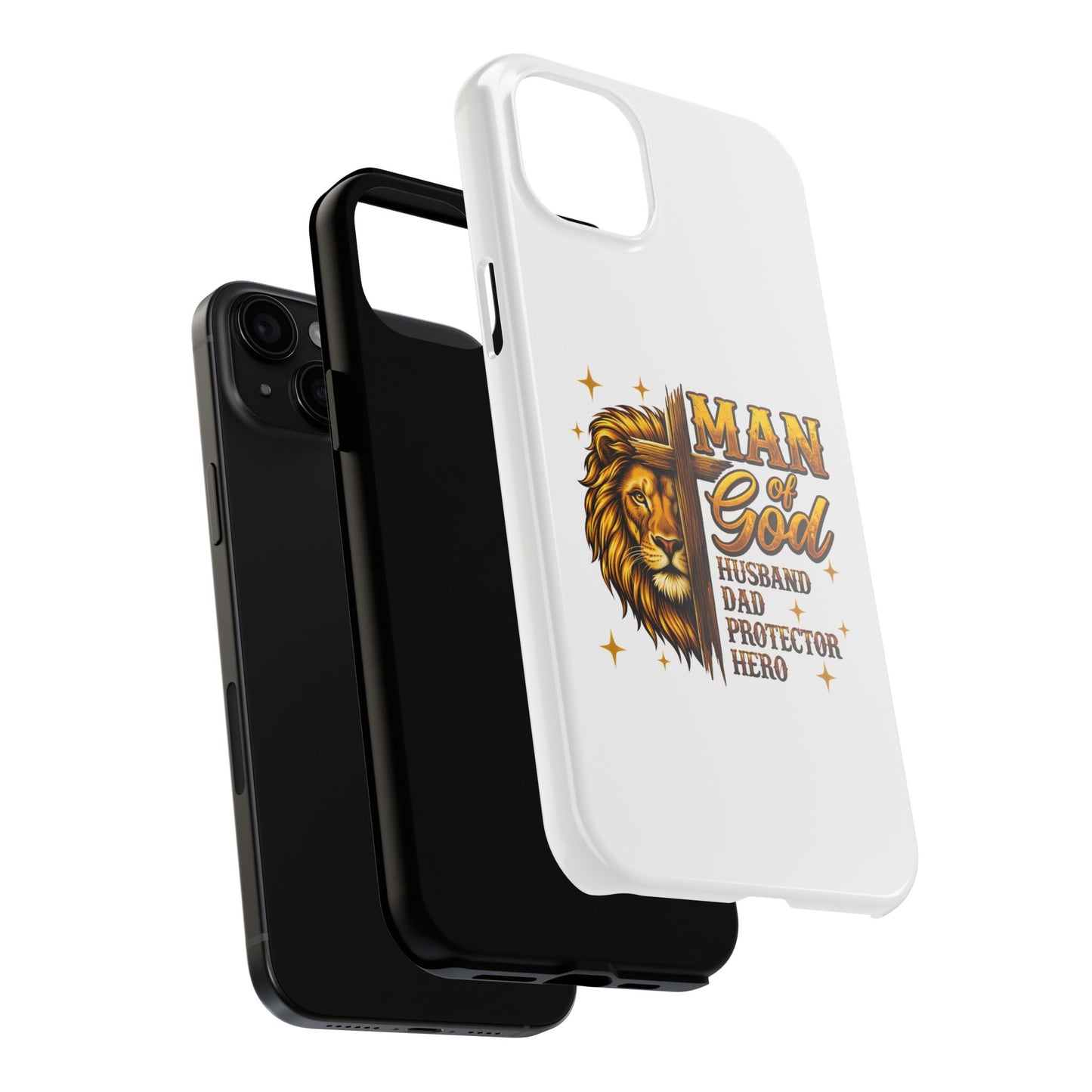 Man of God Lion Phone Case — ‘Man of God’ Christian Protector Dad Gift
