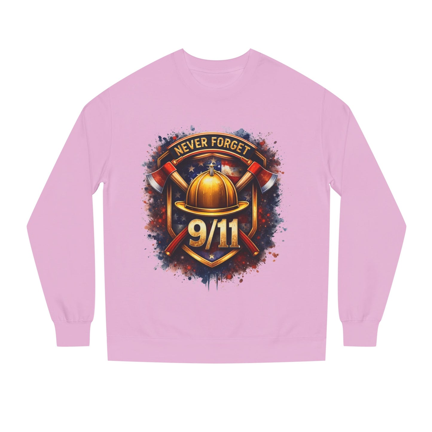 9/11 Never Forget Firefighter Helmet Crewneck Sweatshirt