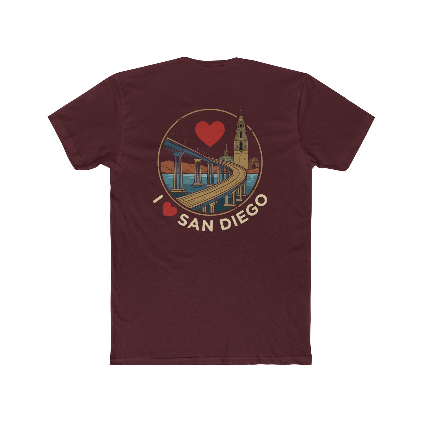 I Heart San Diego Crew Tee — Vintage Bridge & Tower Graphic