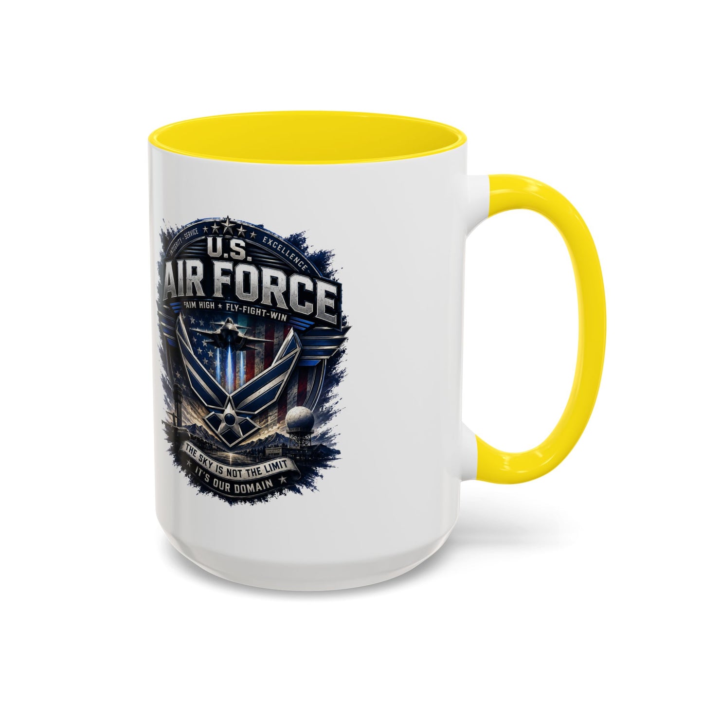 U.S. Air Force Accent Coffee Mug — Military Emblem 11/15oz
