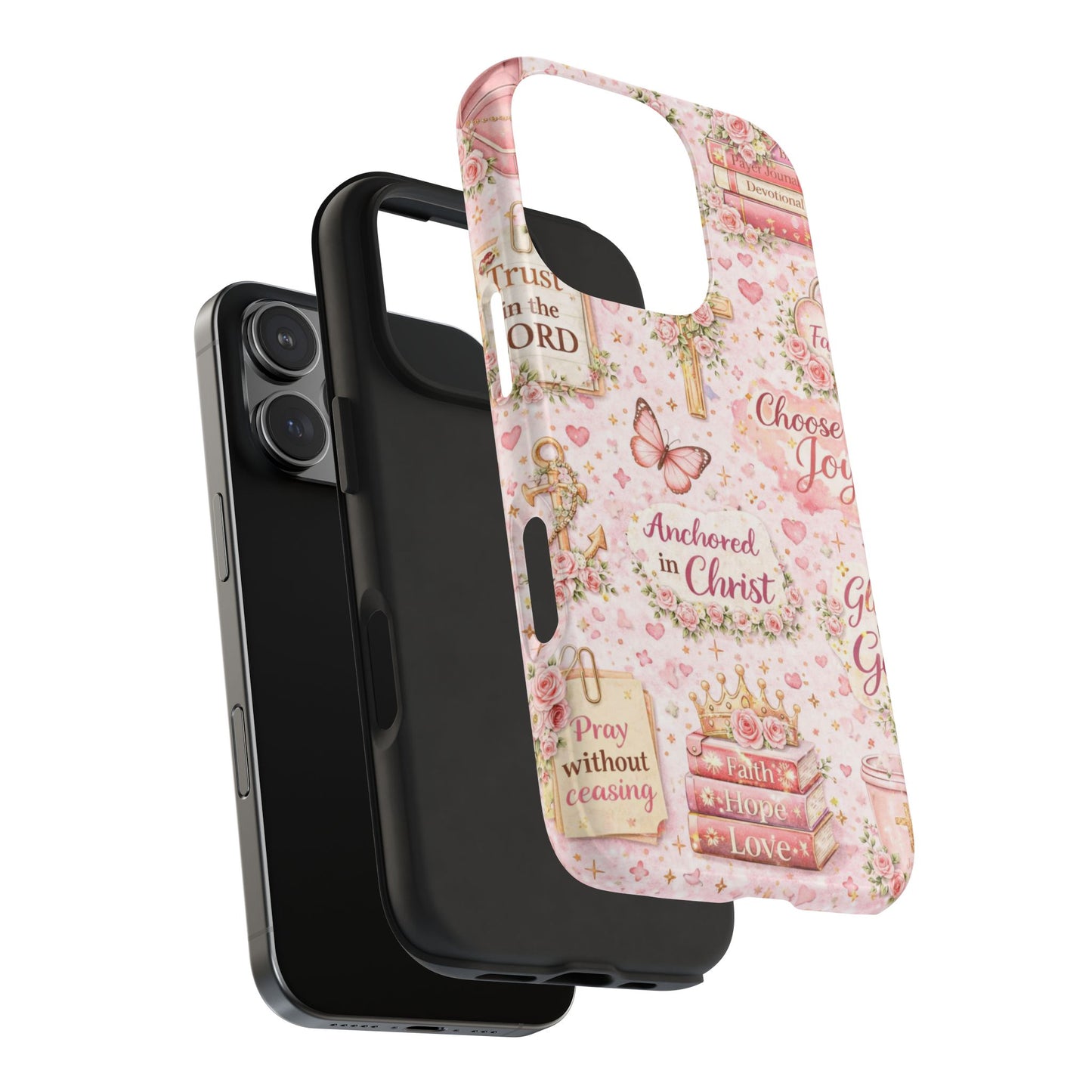 Anchored In Christ Phone Case | Christian floral iPhone Case