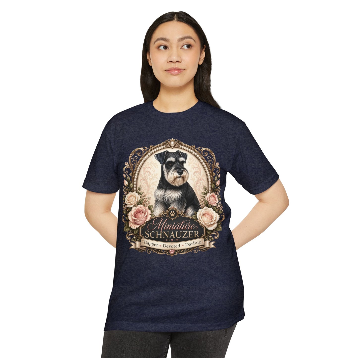 Miniature Schnauzer Floral Portrait T-Shirt