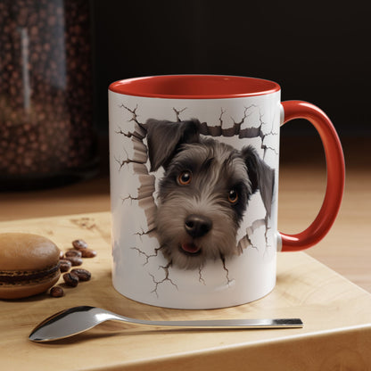 Schnauzer Peekaboo Accent Coffee Mug – Cute Dog Face 11/15oz