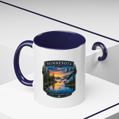 Minnesota Lake Sunset Coffee Mug — 'Land of 10,000 Lakes' Accent Mug