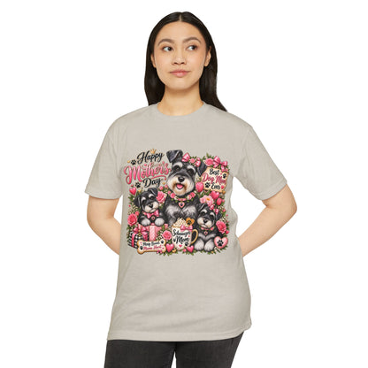 Mother's Day Schnauzer T-Shirt — "Happy Mother's Day" Dog Mom Tee