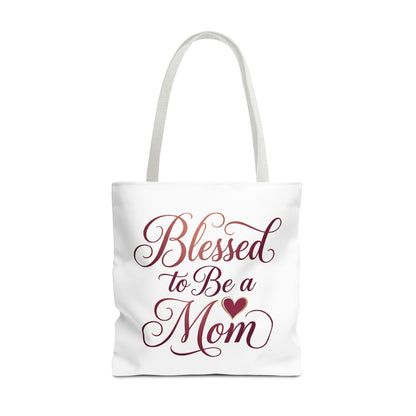 Blessed to Be a Mom Tote Bag – Mother's Day Floral Script Gift