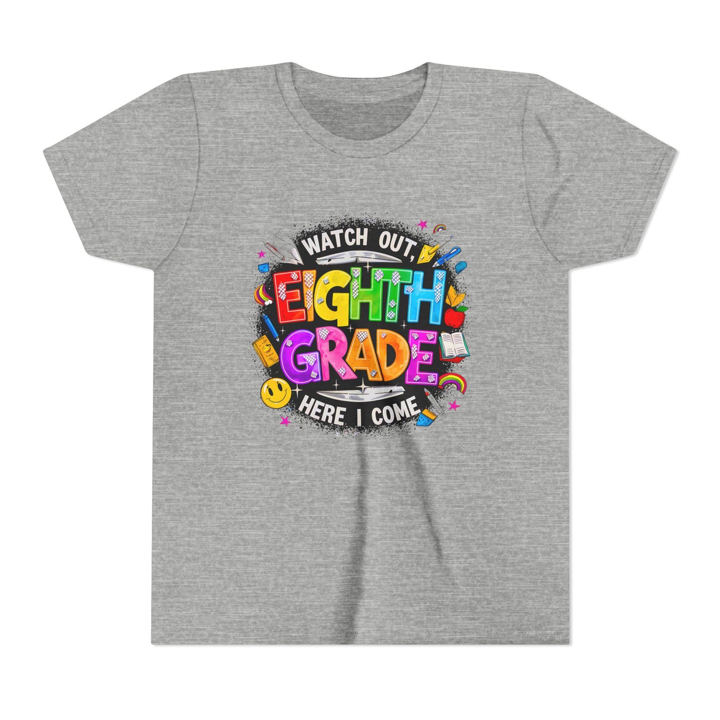 Eighth Grade Kids T‑Shirt — "Watch Out, Eighth Grade Here I Come" Back-to-School Tee
